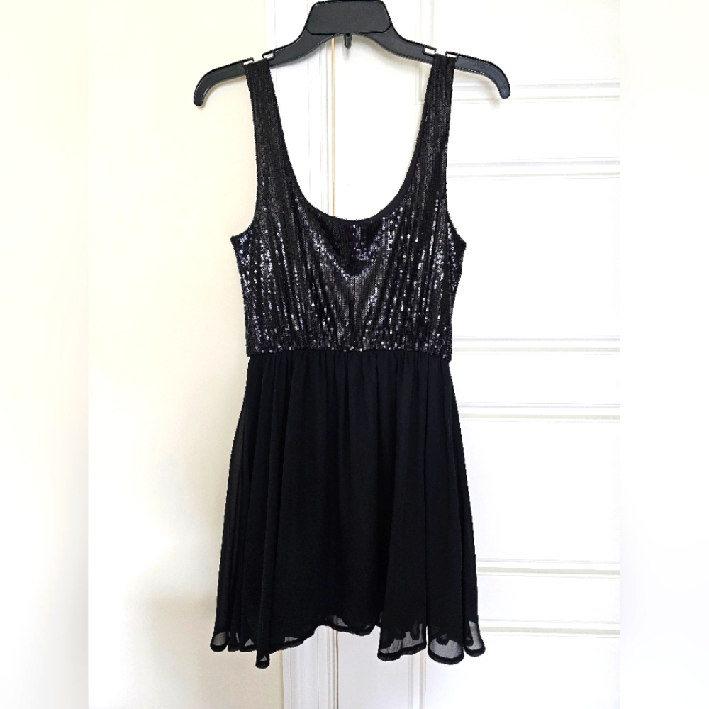 Nollie Black sequin tank dress